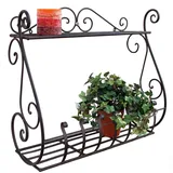 Dandibo - Wandblumenhalter Metall Schwarz 50 Cm Wandregal Sebino Blumenständer Blumenregal Wandtopfhalter