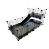 C&C Kleintierkäfig modular 149 x 77 x 0 cm grau