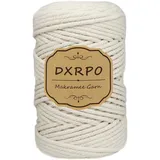 DXRPO Makramee Garn 5 mm x 100 m, Natürliches Makramee, Baumwollgarn Macrame Cord, Baumwollkordel Wird Verwendet Wandbehang, Makramee Blumenampel, DIY Handwerk Pflanze Aufhänger Boho Deko,Beige