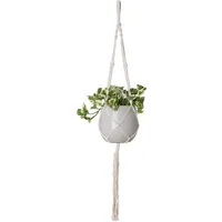 Artevasi MAKRAMEE, dekorativer Blumentopfhalter, Einzelspiralknoten Weiß 100CM