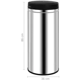 vidaXL Automatischer Sensor-Mülleimer 80 l Silber