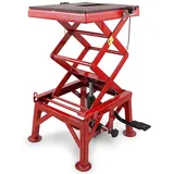 BITUXX Motorrad Ständer Montagebock Hebebühne hydraulische Motorradbühne Motorradhebebühne Bühne Motorradheber Enduro Montagelift Rot