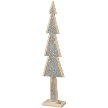 creativ home Dekobaum CREATIV HOME "Tannenbaum", silber, B:14,5cm H:69cm T:7cm, Dekofiguren, mit Glitter