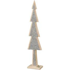 creativ home Dekobaum CREATIV HOME "Tannenbaum", silber, B:14,5cm H:69cm T:7cm, Dekofiguren, mit Glitter