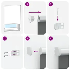 vidaXL Verdunkelungsrollo Weiß 140x230cm Stoffbreite 136,6cm Polyester