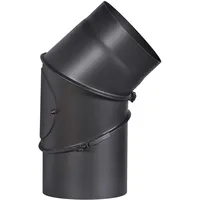 FireFix Ofenrohrbogen Stahl 180 mm mit Reinigungstür Schwarz