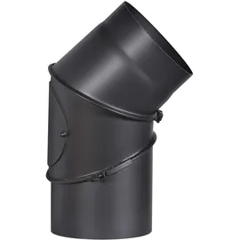 FireFix Ofenrohrbogen Stahl 180 mm mit Reinigungstür Schwarz