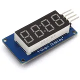 BerryBase 7 Segment LED Display Modul, I2C Schnittstelle, TM1637, 14mm, rot