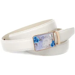 Ledergürtel ANTHONI CROWN, Damen, Gr. 80, weiß, Leder, unifarben, Gürtel, in weiß mit Sommerfeeling