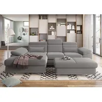 sit&more Ecksofa Cabrio L-Form, B: 295 cm, mit Sitztiefen-, Arm- & Kopfteilverstellung, 2 Nierenkissen, Federkern, optional Bettfunktion und Stauraum grau