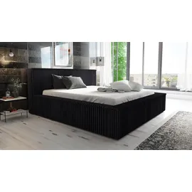 mebloland Polsterbett Schwarz, Textil, 180x200 cm, Schlafzimmer, Betten, Polsterbetten