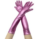 Damen Lange Handschuhe,Metallic Glitzer Handschuhe Shine 48 cm - Zubehör Gloves Prinzessin Show Tänzerin Flapper Girl Diva Abendkleid Kostüm Karneval Junggesellenabschied Mottoparty Tanzshow,Gold