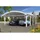 SKANHOLZ Doppelcarport Franken 6,35 x 9,69 m lasiert in Weiß inkl. Pfostenanker