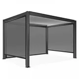 Oviala Pergola, Grau, Metall, Rechteckig, 290.4x250x397.5 cm, Sonnen- & Sichtschutz, Pavillons & Pergolas