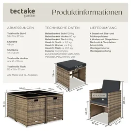 Tectake Bilbao Set 9-tlg. natur