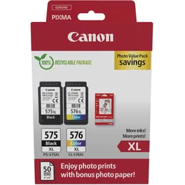 Canon PG-575XL/CL-576XL + /CL-576XL Photo Value Pack PG-575XL (M, BK, Y, C), Druckerpatrone