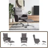 Relaxsessel mit Fußhocker Grau Kunstleder - Komfortsessel - LiegeSessel - Relaxsessel - Wohnzimmersessel - TV-Sessel