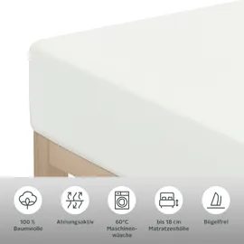 OTTO home Spannbettlaken Jersey 180 x 200 cm weiß