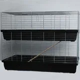 XXL 1,20 m doppel Hasenkäfig Meerschweinchenkäfig Doppelkäfig Rabbit Nagerkäfig - schwarz