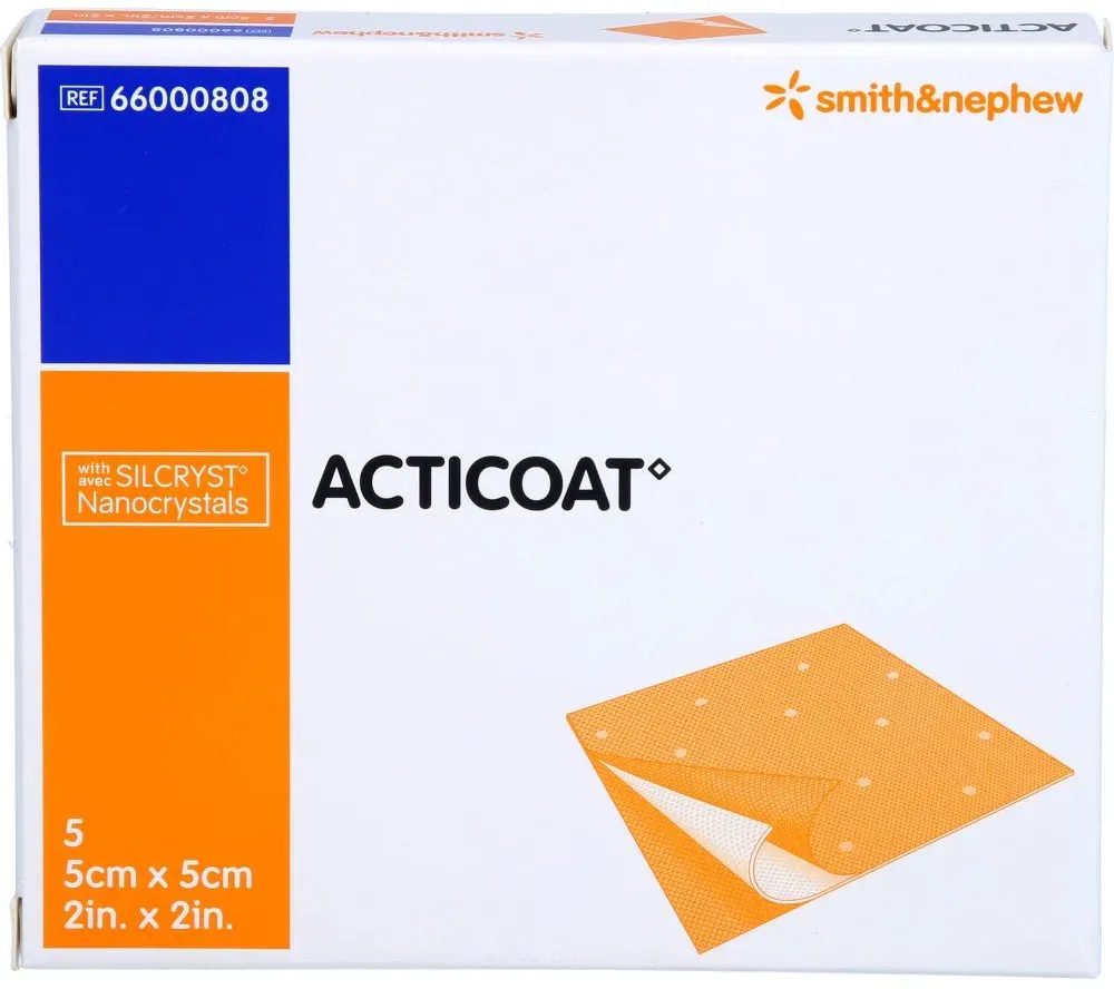 ACTICOAT 5x5 cm antimikrobielle Wundauflage 5 St