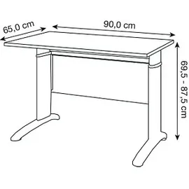 MÖBELPARTNER Schreibtisch Amatis Trüffeleiche