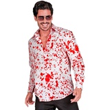 WIDMANN MILANO PARTY FASHION - Blutiges Hemd, weiß mit Blutflecken, Horror Kostüm, Halloween Verkleidung