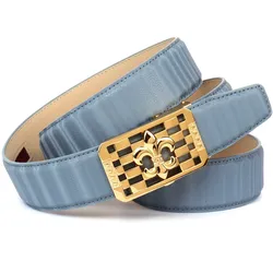 Ledergürtel ANTHONI CROWN, Damen, Gr. 100, blau (hellblau), Leder, unifarben, gepflegt, glänzend, elegant,feminin,festlich,klassisch, Gürtel, mit goldfarbener stilisierter Lilien-Schnalle