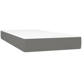 vidaXL Boxspringbett mit Matratze & LED Dunkelgrau 90x200 cm Stoff