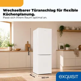 Exquisit KGC5380-115-NF-040A Kühl-Gefrierkombination (377 l, 2005 mm hoch, Weiß)