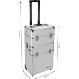 anndora Kosmetikstudio Mobil Werkzeugtrolley Werkzeugkasten Werkzeugkoffer Trolley - Silber - Silber