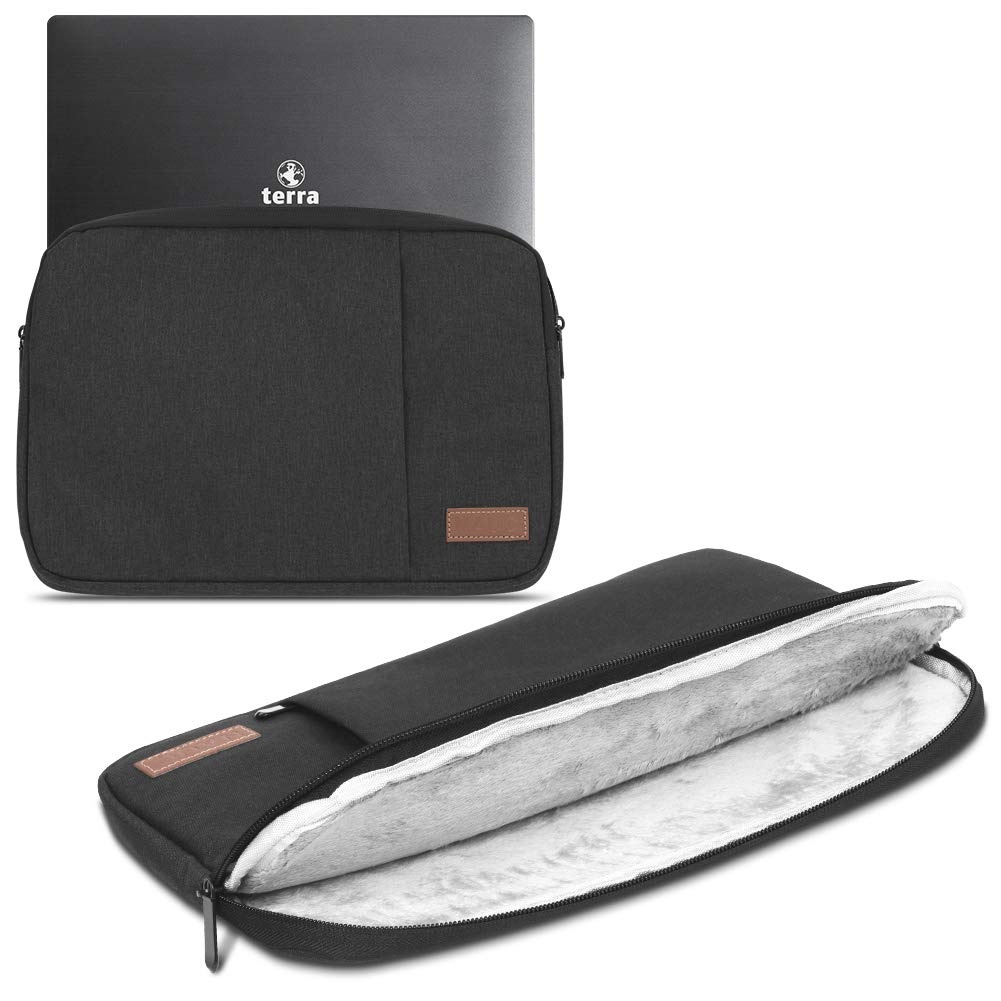 Schutzhülle kompatibel für Terra Mobile 1550 Hülle Sleeve Tasche Cover Notebook Laptop Case, Farbe:Schwarz