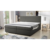 Küchen-Preisbombe Boxspringbett 180x200 Hotelbett Bonellfederkern Bett mit Topper Paxos 5 grau