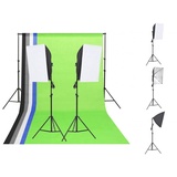 vidaXL Fotostudio-Beleuchtung-Set mit Hintergründen und Softboxen