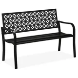 Relaxdays Gartenbank, 2-Sitzer, 127x85x62 cm, Gartenmöbel, Gartenbänke