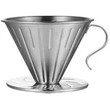 Edelstahl-Kaffee-Tropfer, V-förmiger Kaffeefilter, Tasse, zum Übergießen von Kaffee, handgebrühter Kaffeefilter, Kaffeefilterhalter, wiederverwendbar, zum Übergießen