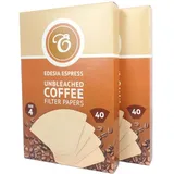 EDESIA ESPRESS – 80 Kegelförmige Kaffeefilter aus Papier – Kaffeefilter Nr.4 für Manuelle Kaffeemaschine, Pour-Over und Sanftes Brühen – Größe 4 Braun