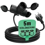 greate 3fach Verlängerungskabel Outdoor 5m - 1er Pack