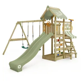 Wickey Spielturm VanillaFlyer mit Rutsche und Schaukel Pastellgrün