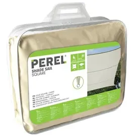 Perel Viereck-Sonnensegel 500 cm x 500 cm Creme