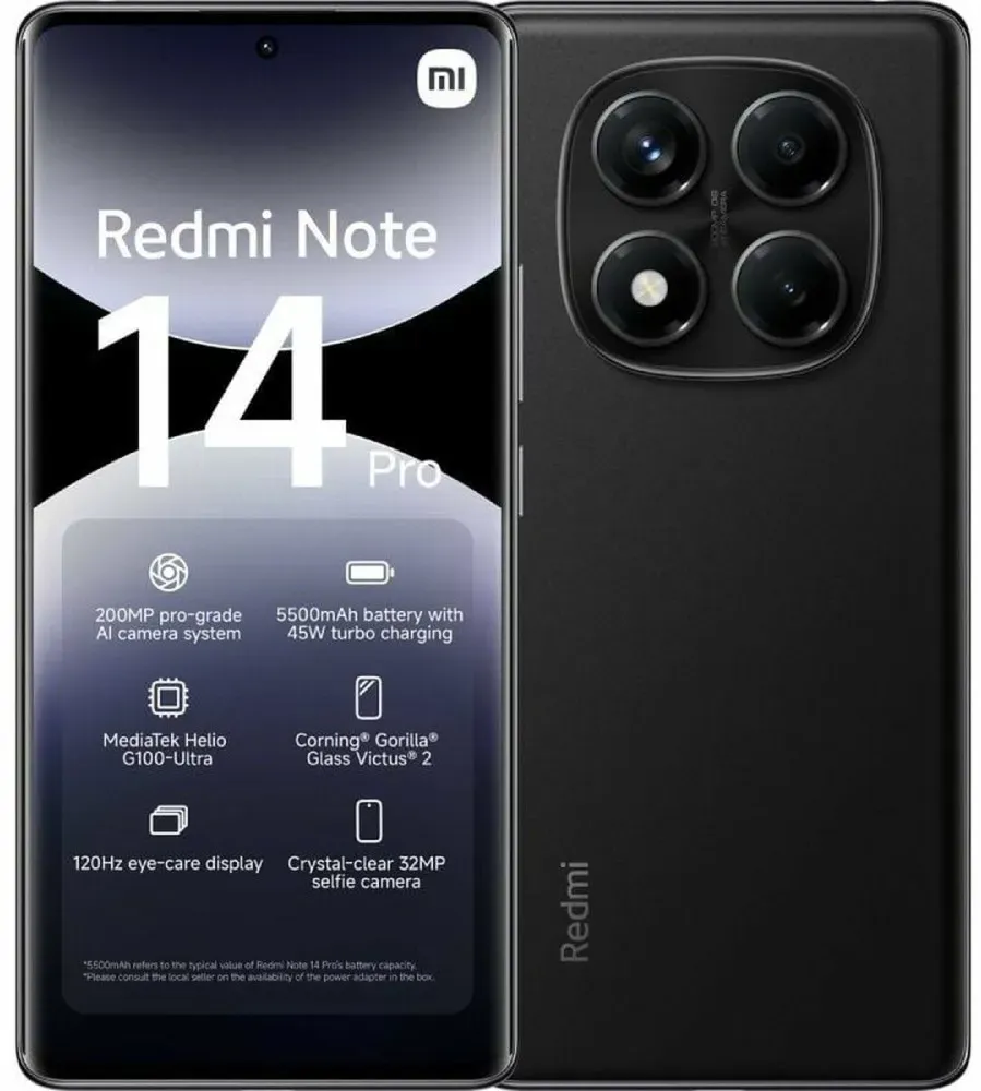 Smartphone Xiaomi Redmi Note 14 Pro Octa Core 8 GB RAM 256 GB Schwarz