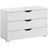 Quartier Kommode, Alvara 93 x 62 cm Alpinweiß NB - Grifflos - 3 Schubladen BxHxT