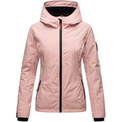 MARIKOO Damen Sportliche Outdoorjacke Übergangs Regenjacke mit Kapuze Brombeere