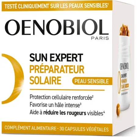 Oenobiol Sun Expert Sonnenvorbereitung Empfindliche Haut Nahrungsergänzungsmittel 30 Kapseln