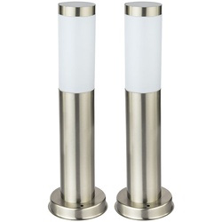 2er Set LED 9,5 Watt Steh Leuchte Stand Lampe Außen Beleuchtung Edelstahl Licht