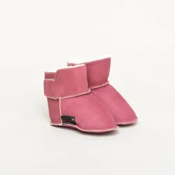 Kitz-Pichler Lammfell-Stiefel Baby Hausschuh - rosa velho - 19