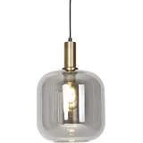 QAZQA Design Hängelampe schwarz mit Gold mit Rauchglas - Zuzanna