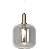 QAZQA Design Hängelampe schwarz mit Gold mit Rauchglas - Zuzanna