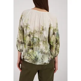 Monari Bluse Tropical Allover Grün 44