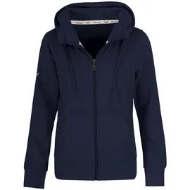 TRIGEMA Sweatjacke "TRIGEMA Kapuzenjacke", Damen, Gr. S, blau (navy), 50% Baumwolle, 50% Polyester, casual, Sweatjacken
