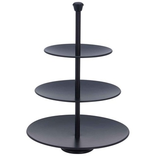 Excellent Houseware Etagere 3 Ebenen Ø25/20,5/16,5xH36,5cm Metall Schwarz